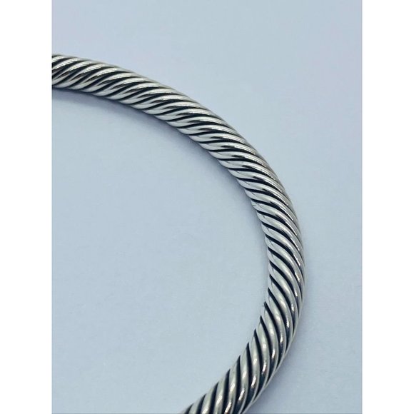 David Yurman Sterling Silver 18K 750 Gold 4mm Dome Bracelet 6.75" - Picture 4 of 9